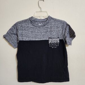 Kids' Heather Gray and Black T-Shirt with Pocket